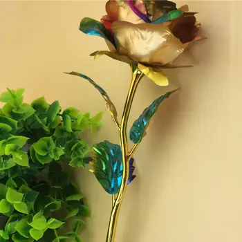 

Coloful 24K Gold Foil Rose Flower Valentine's Day Gift Wedding Decor Souvenir Home Decor Festive Party Supplies