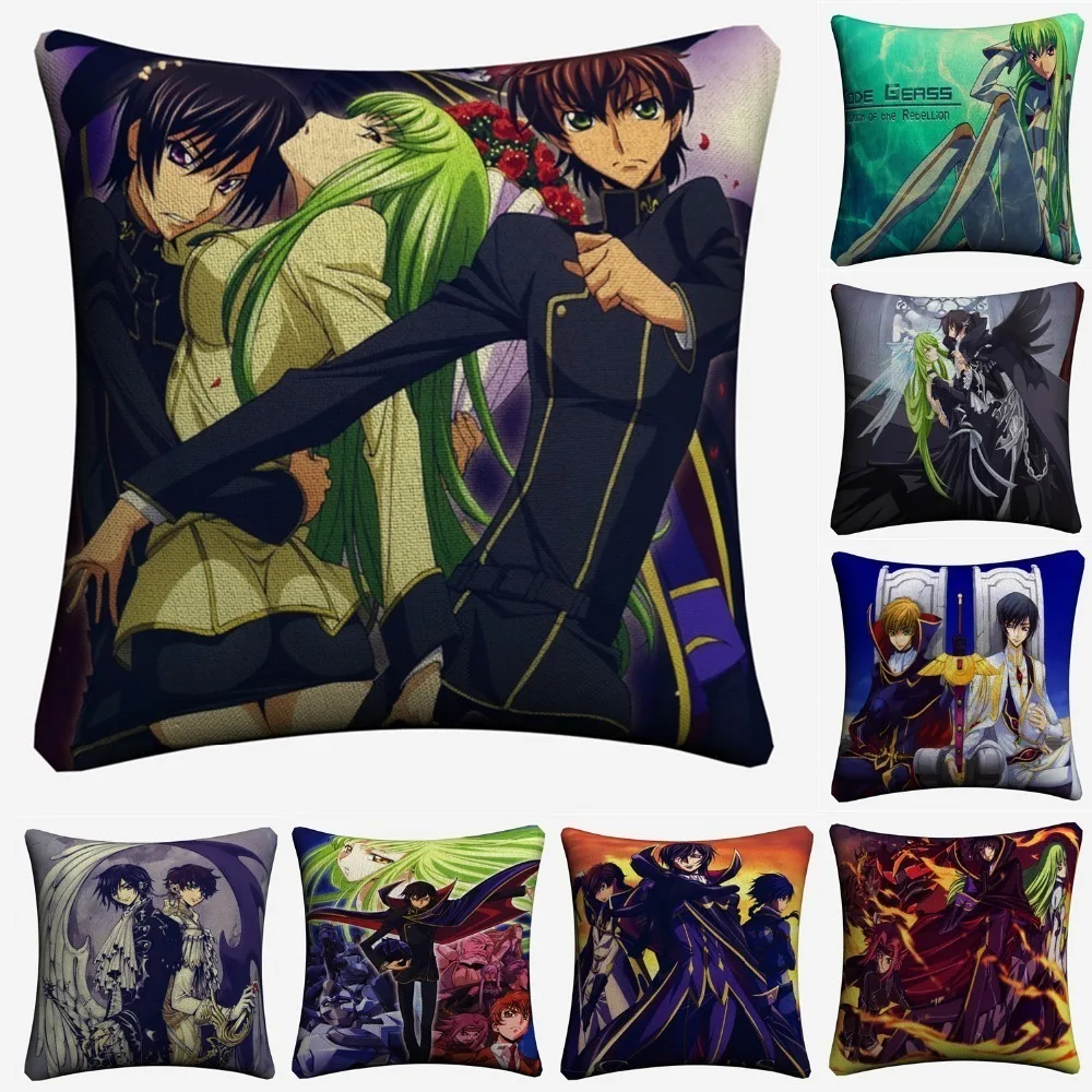 Code Geass Full Figures Sexy Anime Decorative Cotton Linen Cushion Cover 45x45cm For Sofa Chair Pillow Case Home Decor Almofada | Дом и сад