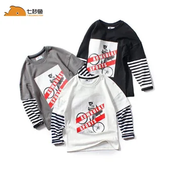 

boys t shirts 2020 new style kids poleras UNSPEAKABLE YOUTUBER Fake two piece soft knitting bing girls tops