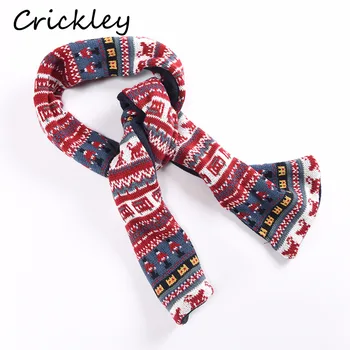 

Children Fair Island Pattern Scarf Thickening Knitted Winter Warm Scarves for Toddler Boys Girl Cotton Soft Comfortable Echarpe