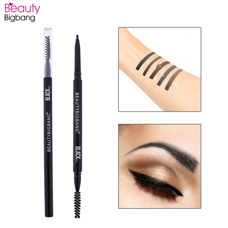 

BEAUTYBIGBANG Eyebrow Pen Waterproof Natural Four-claw Eye Brow Tint Makeup Tool Eyebrow Pencil Brown Black Grey Double Brush