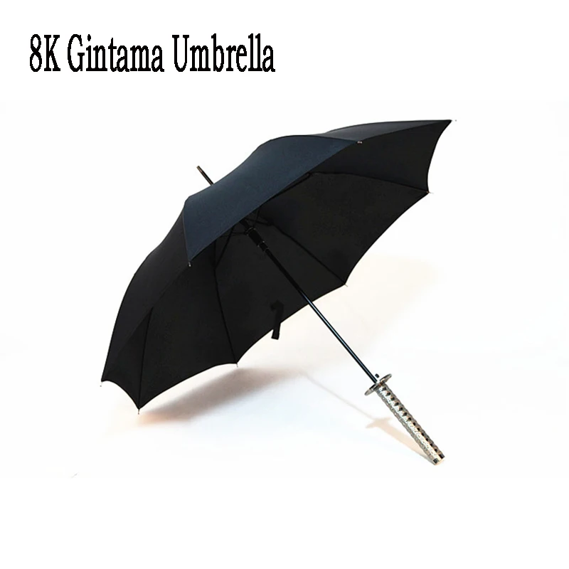 

Fashion Black Samurai Sword Umbrella Gintama Umbrella 8K Semi Automatic Long Handle Umbrella Japanese Ninja Umbrella tous woman