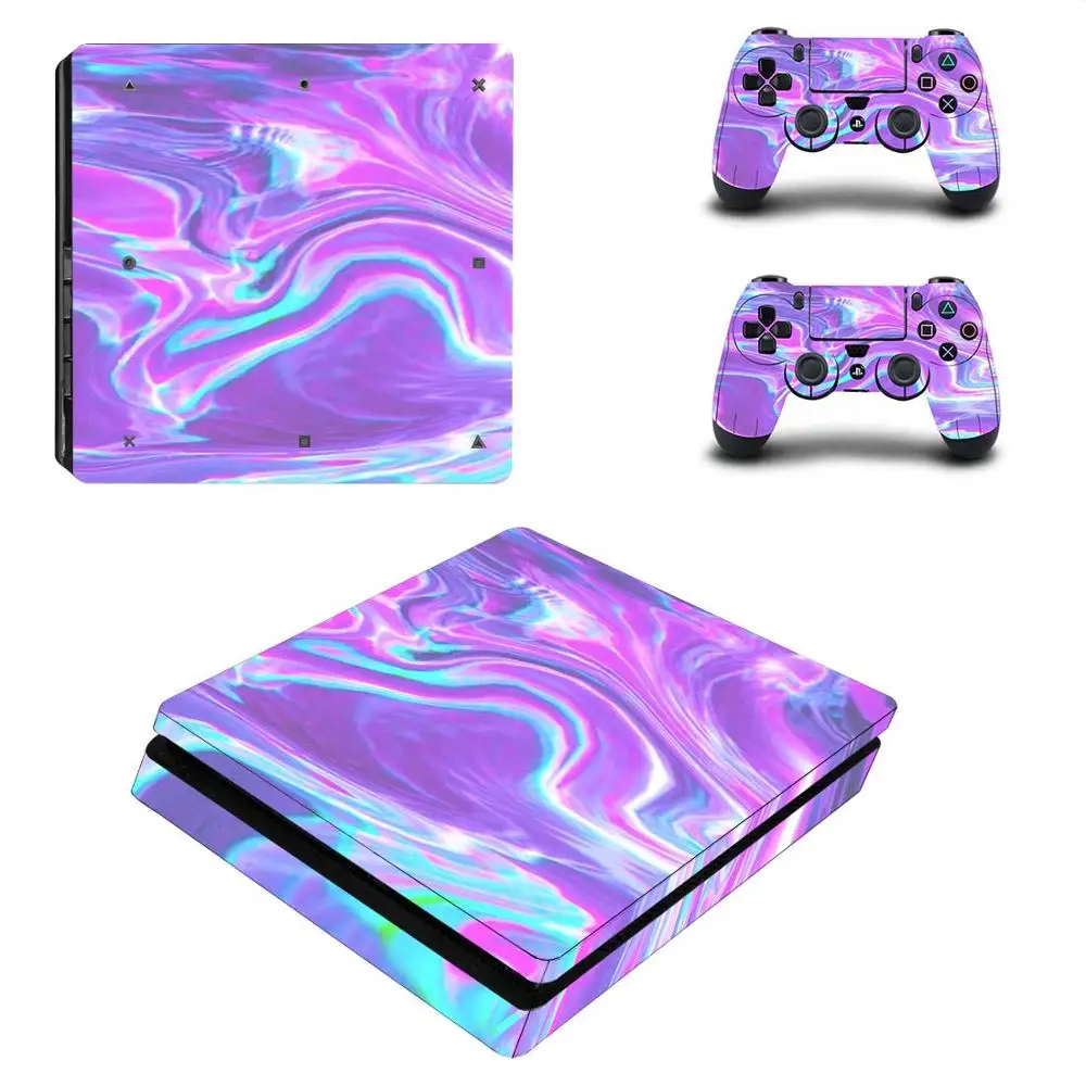 Чистый белый полное покрытие лицевые панели PS4 тонкая кожа Наклейка виниловая для Playstation 4 консоль и контроллер PS4 тонкая кожа Наклейка - Цвет: P4SQB0425