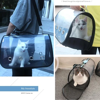 

Oxford Breathable Dog Carry Bag Transparent Mesh Handbag Outdoor Pet Carrier Dogs Backpack For Small Dogs Teddy Cat Pet Supplies