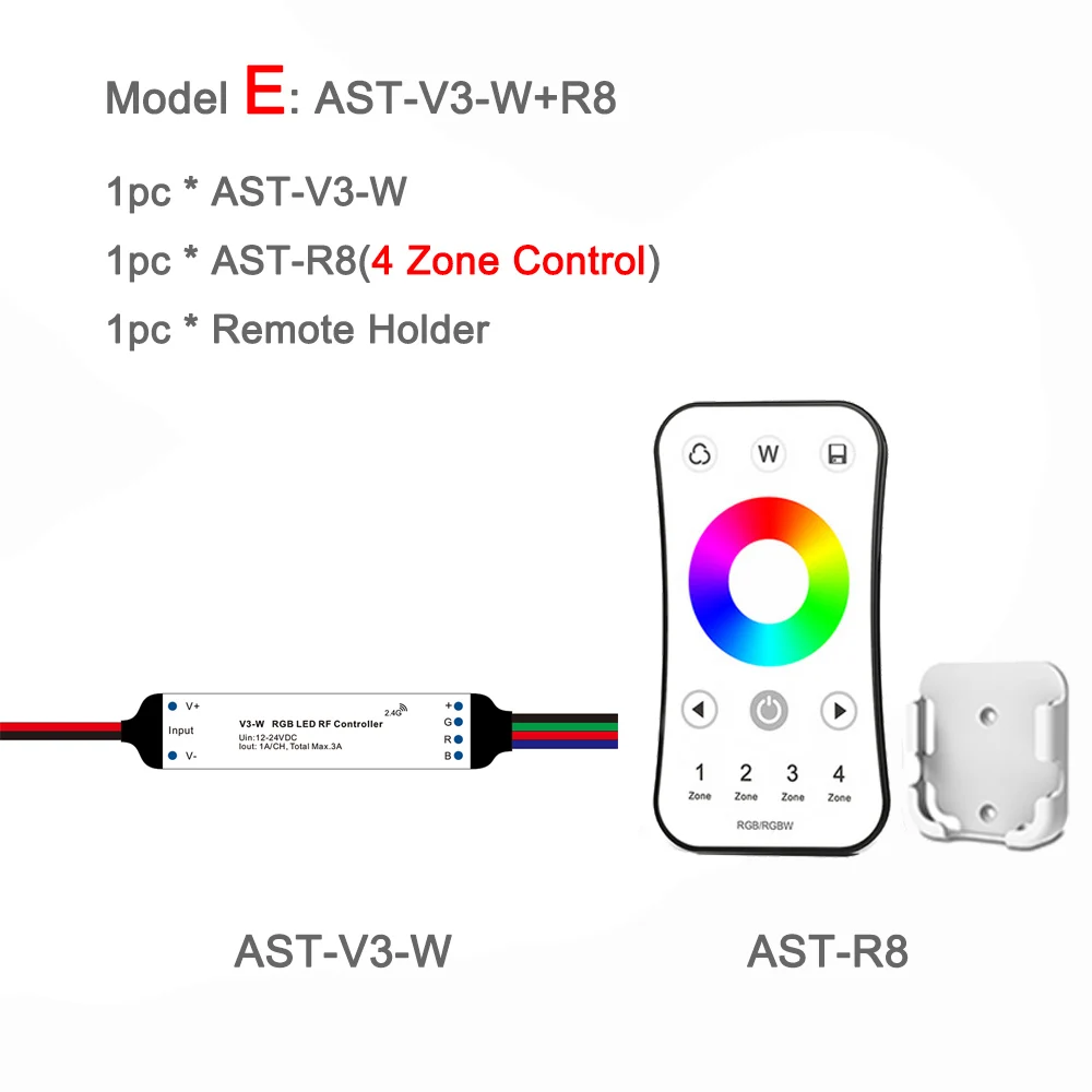 Model E Мини RGB светодиодный контроллер 12 В 24 В DC RF 2,4G беспроводной пульт дистанционного управления умный Wifi 3 канала RGB контроллер для светодиодной ленты светильник V3-W - Цвет: Model E