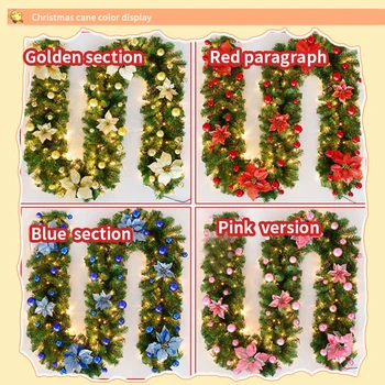 

2.7M Colorful Christmas Decoration Bar Tops Ribbon Garland Christmas Tree Ornaments White Dark Green Cane Tinsel Party Supplies