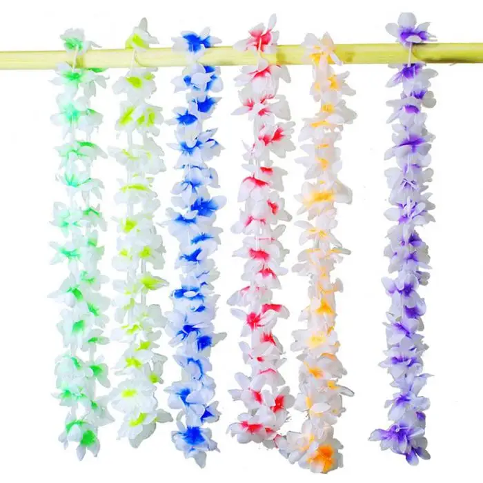 36 Pcs/Set Tropical Hawaiian Flower Garland Party Necklace Garlands Leis Supplies Decoration JS22