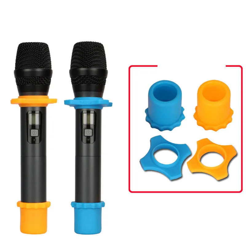 

1 Set Microphone Anti-roll + Tail Sets Of Wireless Microphone Anti-skid Ring Protective Sleeve KTV Microphone Tail Cover