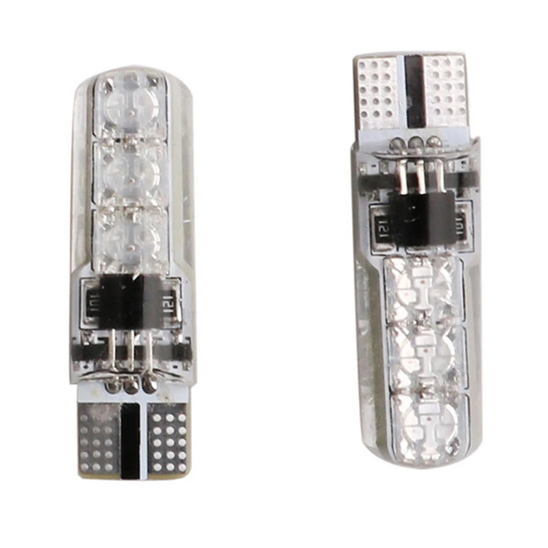

T10 6 SMD 5050 RGB LED Car Wedge Side Light Strobe Lamp Bulb W/ Remote Control