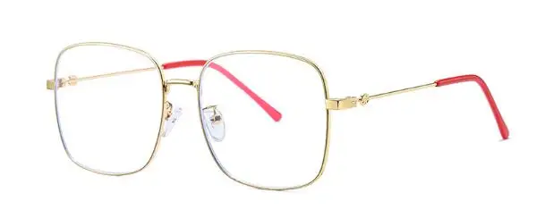 gold frame Винтажные Солнцезащитные очки женские прозрачные линзы красные ножки Дизайнерские мужские Квадратные Солнцезащитные очки оптические оправы очки ретро UV400 - Цвет линз: gold frame
