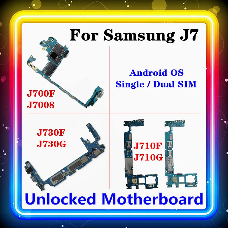 Оригинальная материнская плата с чипами для Samsung Galaxy J7 J700F J7008 J710F J710G J730F J730G