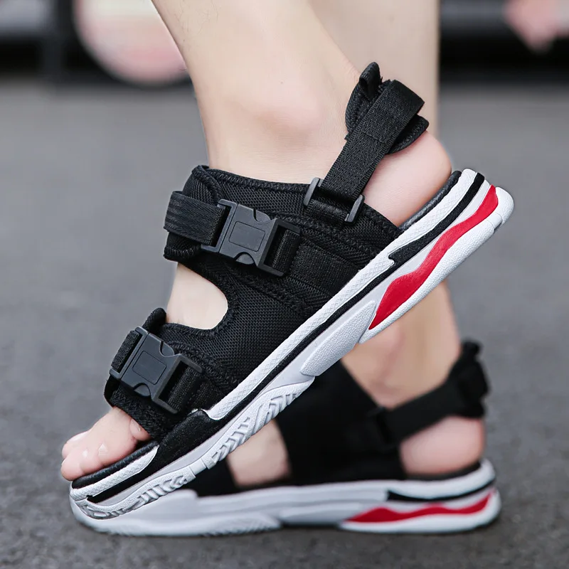 

2019 Summer New Style Sandals Men's INS Super Fire Breathable Anti-slip A- line Slippers Casual Korean-style Students Sandals