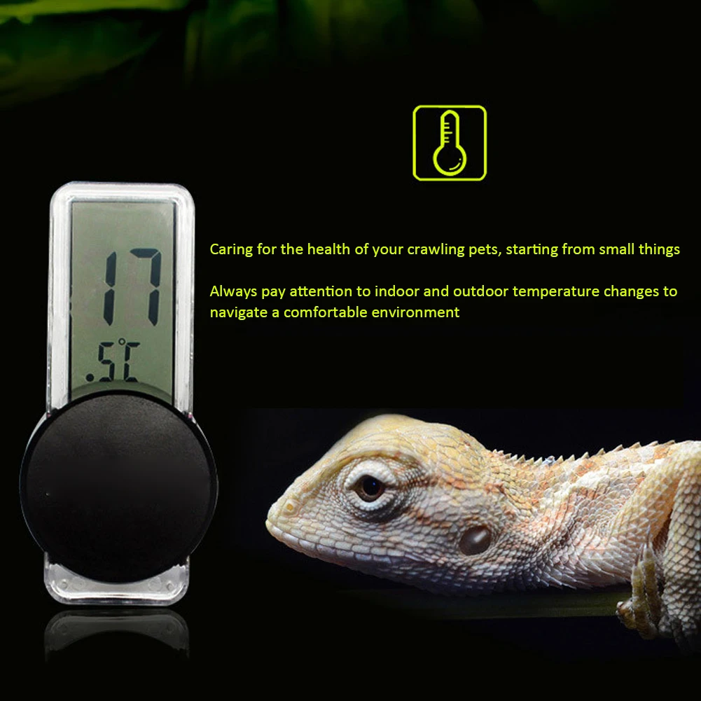 Termómetro Electrónico LCD con ventosa, higrómetro, pantalla Digital, medidor de temperatura y humedad para incubadora de tanques de reptiles