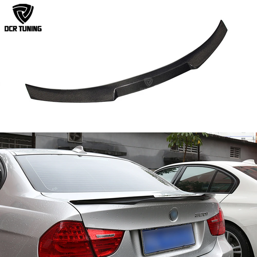 For BMW E90 spoiler E90 & M3 carbon fiber rear trunk spoiler 318i 320i 325i 330i 2005-2011 sedan rear wing CF Spoiler