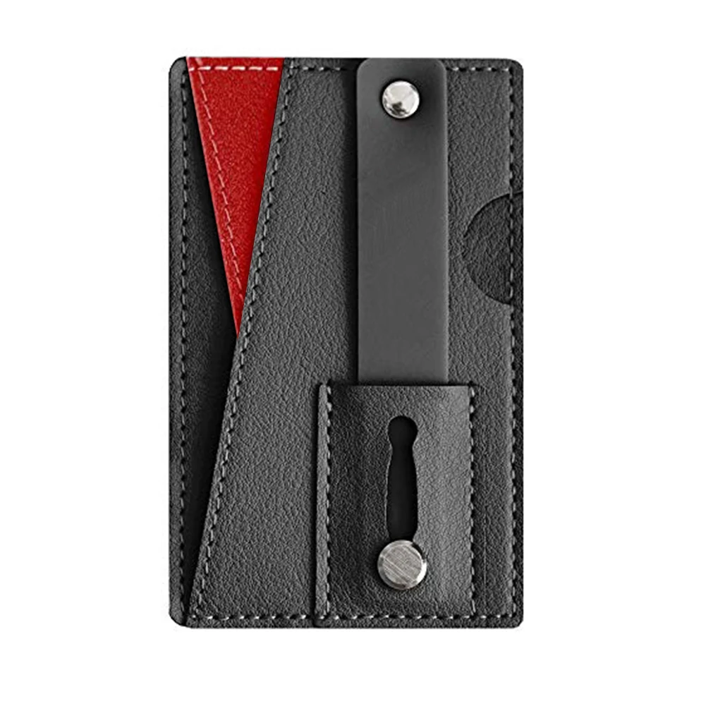 

Compact Back Pocket Phone Wallet Pouch Multifunction Adhesive Sticker Card Holder Universal Credit Card Portable Slim PU Leather