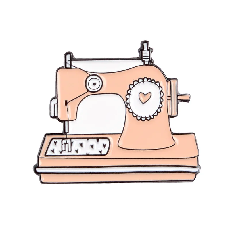 Pink Love Sewing Machine Metal Enamel Brooch Cute Cartoon Electronic Sewing Machine Badge Pin Fun Trendy Costume Jewelry Gift Brooches Aliexpress