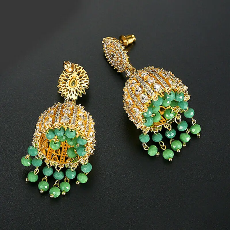Кристальные серьги в античном стиле Jhumki Jhumka, висячие серьги, Этнические Племенные ювелирные изделия, Средний Восток, Ретро Национальный стиль, бусы, серьги в виде колокольчиков