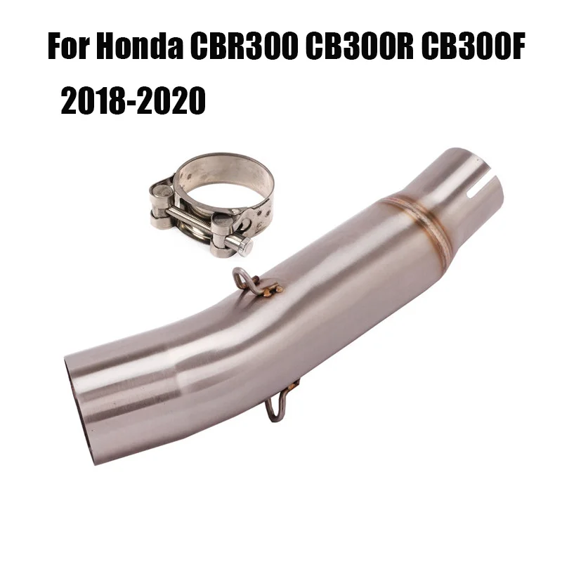 

For Honda CBR300 CB300F 2018-2020 Exhaust Connecting Tube Escape Middle Mid Pipe Stainless Steel Slip On 51MM Motorcycle