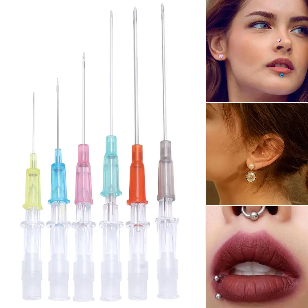Body Piercing Jewelry 316 Stainless Steel Catheter Cannula Body Piercing Needles Fashion Jewelry Puncture Needle Ear Nose Navel Stud 14/16/18/24G