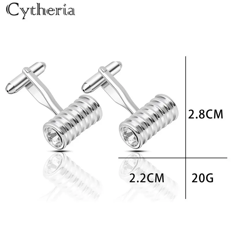 new arrival men's fashion cufflinks silver color creative tube shape cufflinks high quality jewelry accessories