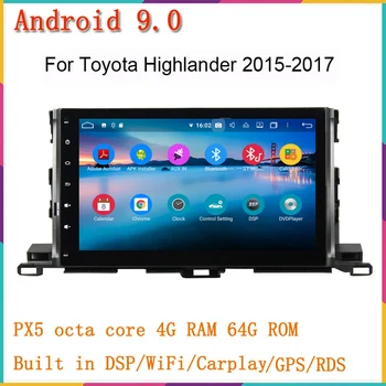 

10.1 inch android 9.0 car radio gps for Highlander 2015-2017 with gps navi 8 core 4G RAM 64G ROM car audio head unit