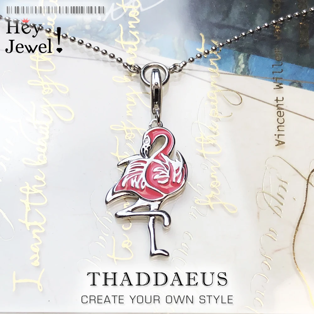 Женское ожерелье с фламинго модное из серебра 2019 пробы в европейском стиле зима