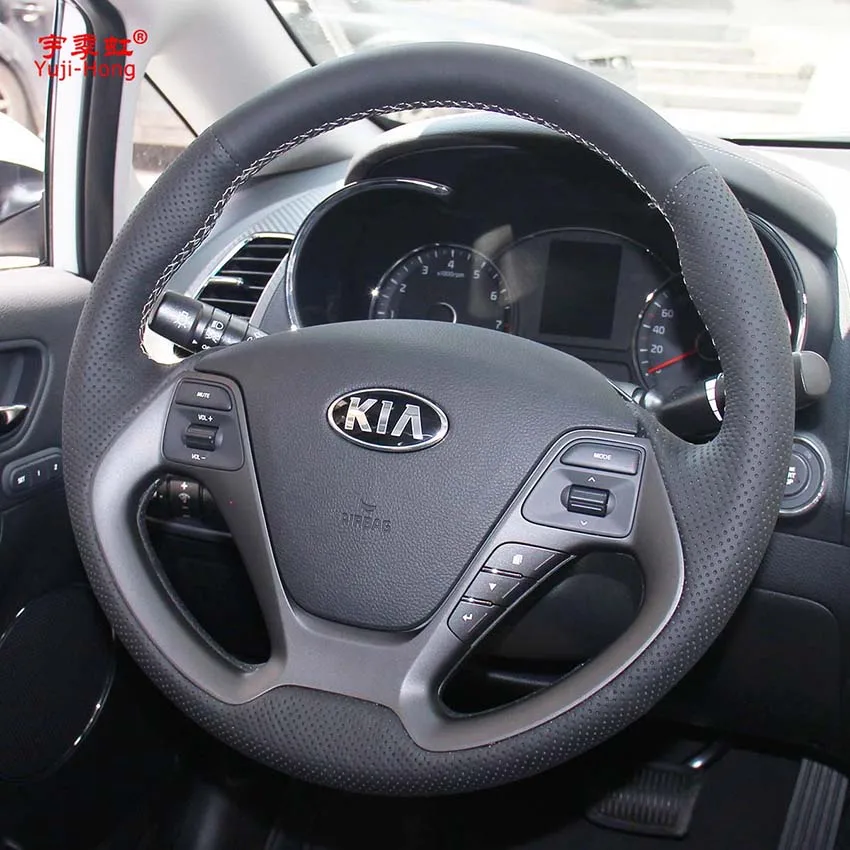 Yuji-Hong искусственная кожа Чехлы рулевого колеса автомобиля чехол для KIA K3 2012- ручной сшитый автомобиль-Стайлинг крышка