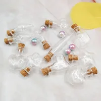 300pcs Heart/Tube/Square/Water Drop/XO/Flat/Flower/Star Mix Shape Mini Glass Bottles with Clear Cork Stopper Tiny Vials Jars 2