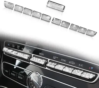 

Trim Air Conditioner Control Switch Button Regulator Caps Covers Decals for Mercedes Benz W205 X253 C Class GLC AMG W(AC Button)