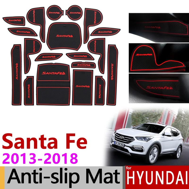 Противоскользящие резиновые ворота слот чашки коврик для hyundai Santa Fe 2013 DM Maxcruz Grand SantaFe ix45 аксессуары