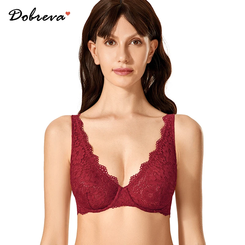 Женский кружевной бюстгальтер Бралетт с глубоким вырезом и без