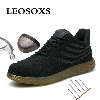

Leoxose Indestructible Shoes Puncture-Proof Work Sneakers Men's Safety Shoes Boots with Steel Toe Cap Casual Men's Boots Work