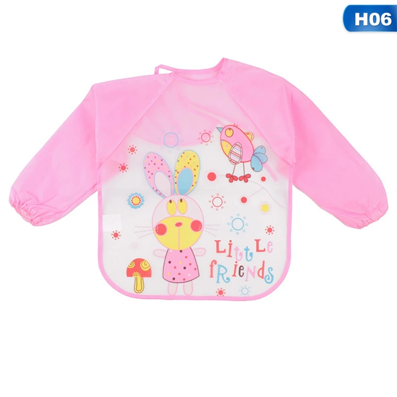 Водонепроницаемые Детские нагрудники, одежда для обеда, передник для кормления, нагрудник с длинными рукавами для маленьких мальчиков и девочек, милый мультяшный фартук
