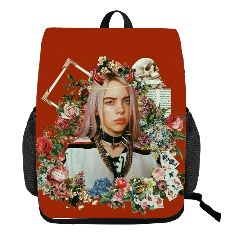 Рюкзак Mochila Billie Eilish, сумки на липучке, туристический рюкзак, певицы, Bad Gay, школьные сумки для мальчиков-подростков, тканевый рюкзак