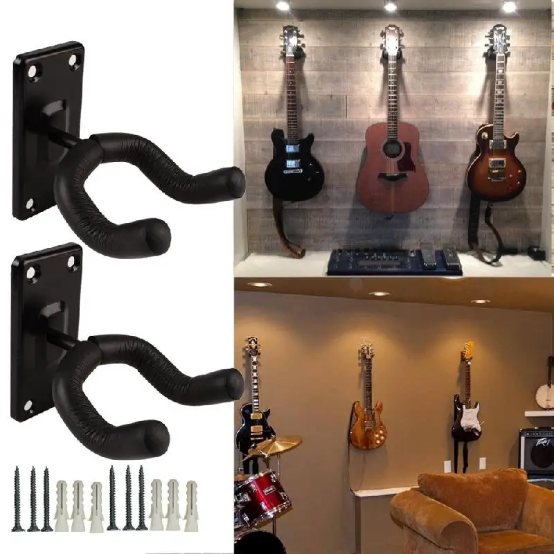 

Electric Acoustic Guitar Display Metal Wall Hook Hanger Bracket Wall Mount Rack for 5 Selected Guitar and Bass Guitar Display