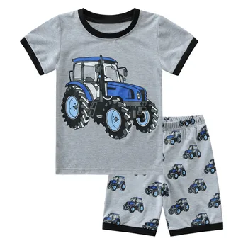 

Toddler kIds Cartoon Tress Printing Shorts Set Baby Boys Cartoon Snug-Fit Pajamas Outfits Summer Clothes Kids Boy Set T-shit
