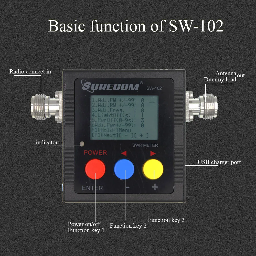 SURECOM SW-102 метр 125-520 МГц цифровой VHF/UHF мощность и КСВ метр SW102 для двухстороннего радио