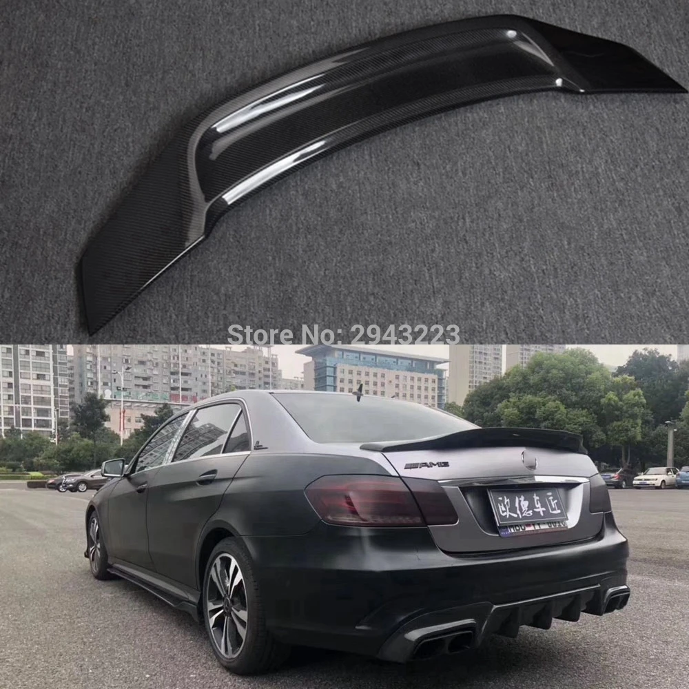 Для Mercedes W212 E Class Sedan 4 Door E63 2010-2016 R Style задний спойлер из углеродного волокна чехол