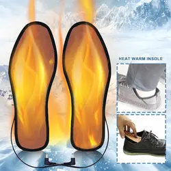 Зимние сапоги, подножки для ходьбы с питанием от USB, сохраняющие тепло, моющиеся стельки для обогрева, обувь из углеродного волокна, вставка