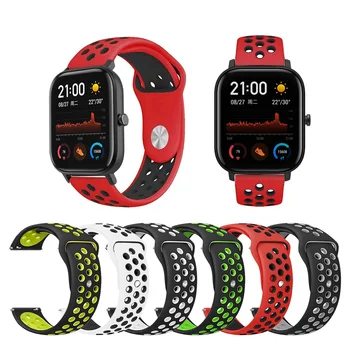 

20mm Silicone Replacement Breathable Watch Band For xiaomi Huami strap Amazfit GTS/GTR 42mm/Bip Sport watchbands