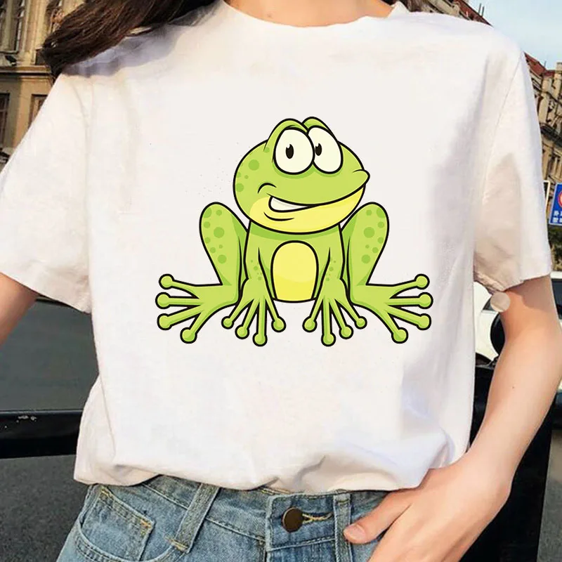 

Women T-shirts Funny Clothes Aesthetic Tshirt Ulzzang Harajuku Cartoon Female T-shirt Tops Kawaii Cute Frog