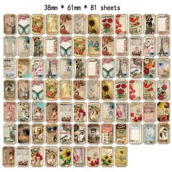 

80pcs Retro Plant Memo Pad Writing Pad Stationery Sticker Vintage Butterfly Sunflower Bill Journal Bullet Material DIY Scrapbook