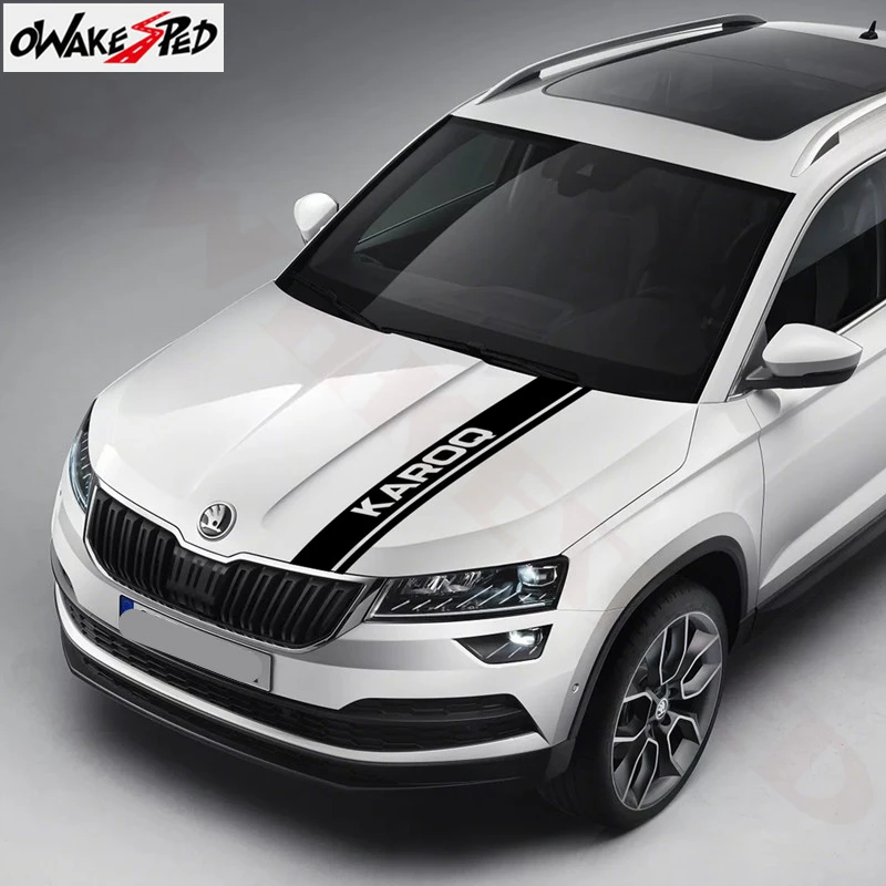 

Car Hood Cover Engine Bonnet Decor Sticker Decal Sport Stripes Styling Stickers Auto Head Vinyl Decals For Skoda Karoq 2017-2019
