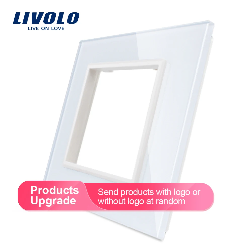 Livolo Роскошный белый жемчуг Кристалл Стекло, 80 мм* 80 мм, стандарт ЕС, одна стеклянная панель для настенного выключателя, VL-C7-SR-11