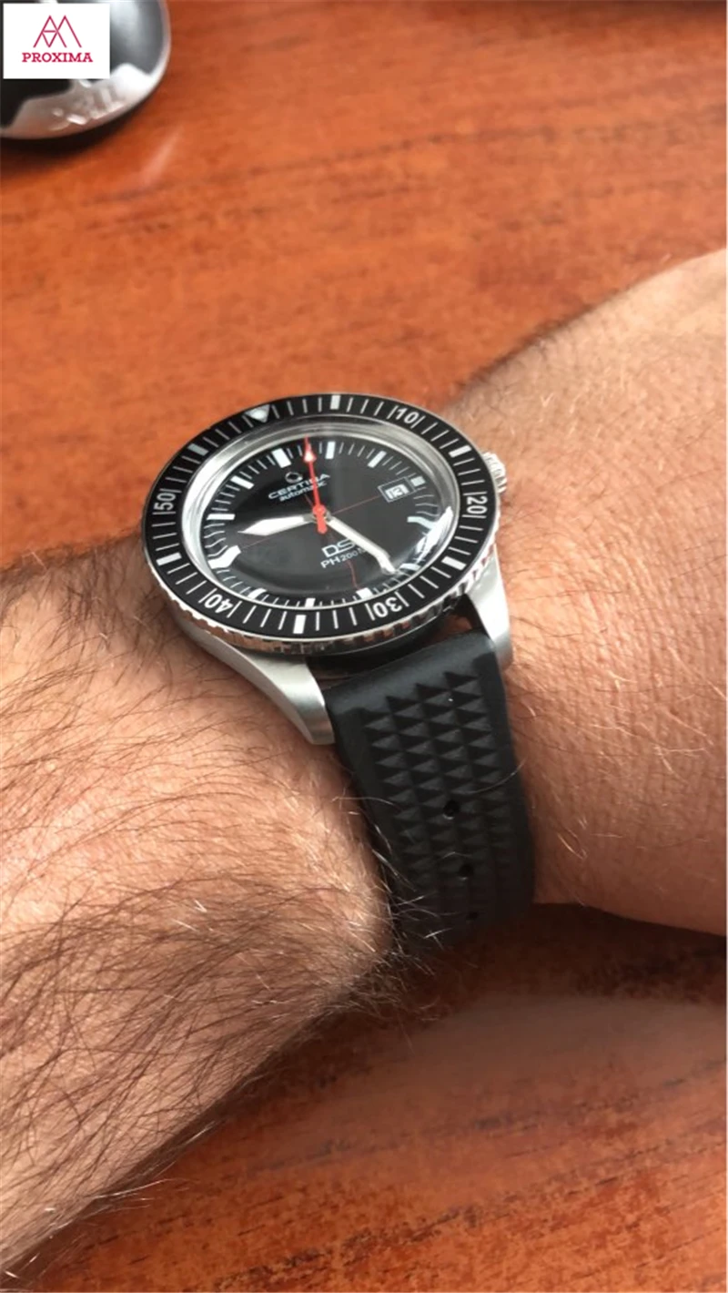 Cinturino Orologio In Gomma Silicone 20mm 22mm – Universale Per Seiko, Citizen, IWC – Stile Waffle, Sportivo, Nero