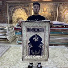 Yilong 2'x3' Восточный шелковый ковер молитва ручной работы изысканный маленький шелковый ковер(HF110B
