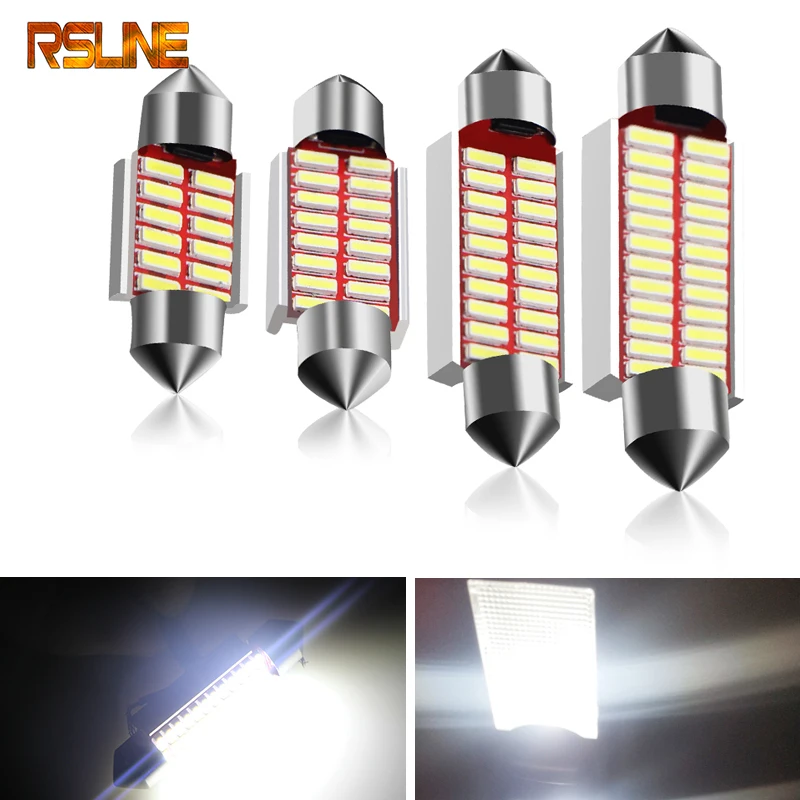 31 мм 36 39 41 C5W C10W сверхъяркая 4014 SMD Автомобильная светодиодная гирлянда Canbus без