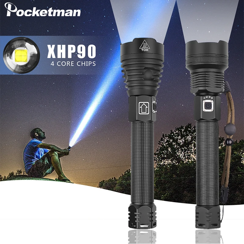 XHP90 светодиодный фонарик X-Lamp заряжаемый через интерфейс USB фонарь XHP70.2 тактический фонарь Zoom светодиодный фонарик, водонепроницаемый фонарик с 18650