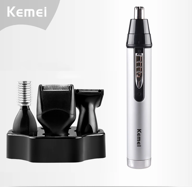 Kemei км-6650 4 в 1 Ухо Нос Триммер для удаления Clipper Перезаряжаемые нос Борода уха бровей Триммер машинка для стрижки волос в Уход за лицом машинка для стрижки волос