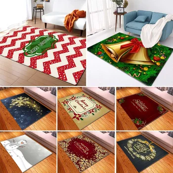 

Christmas Pattern Kitchen Mat Long Strip Bedroom Entrance Doormat 3D Pattern Home Floor Decoration Living Room Non-Slip Carpet